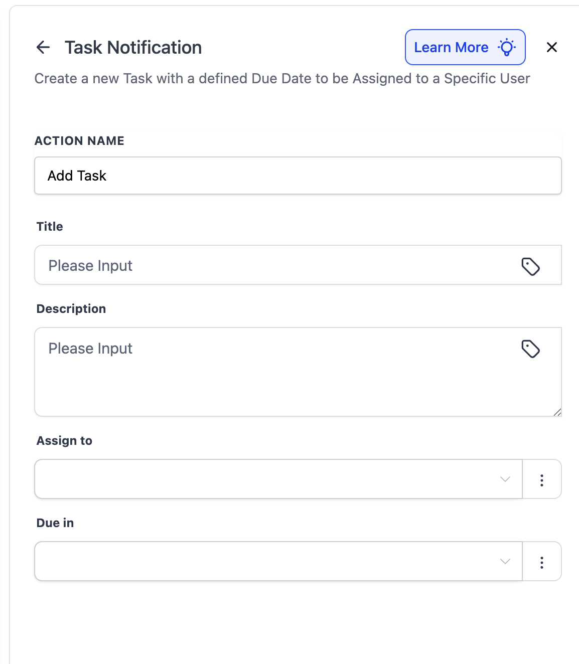 HighLevel workflow action screen showing the 