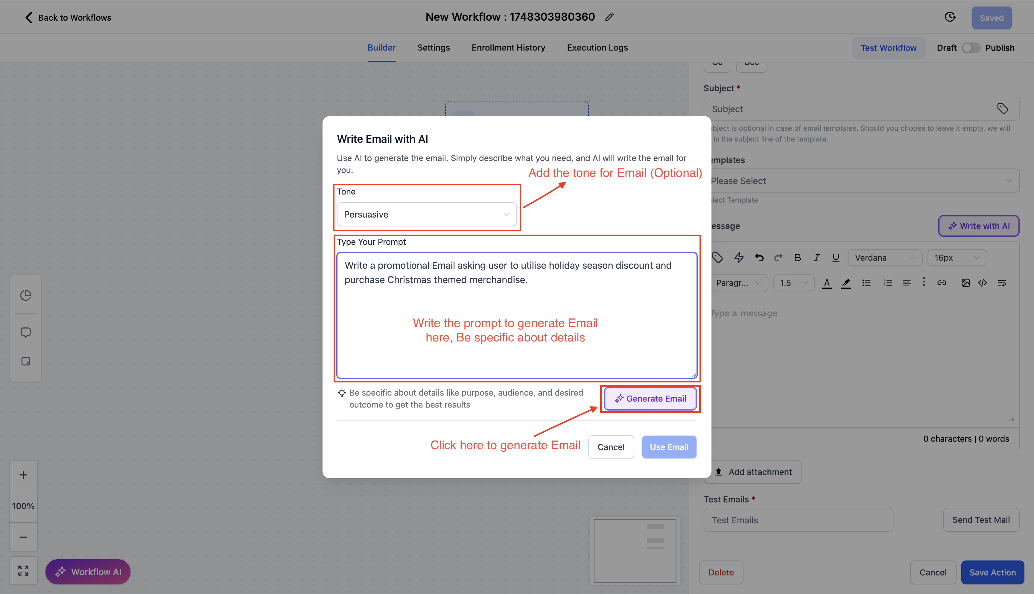 Use AI to Generate Marketing Emails in Workflows