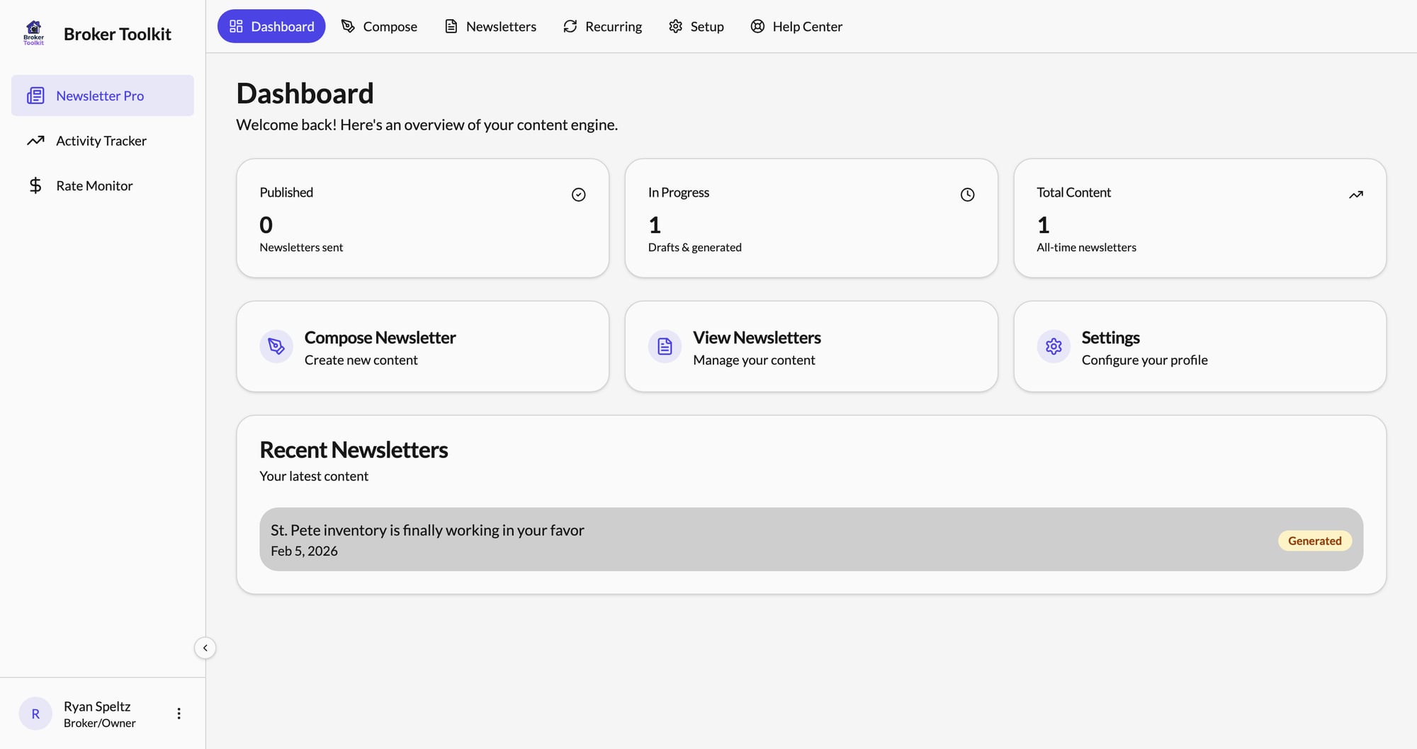 Broker Toolkit Dashboard